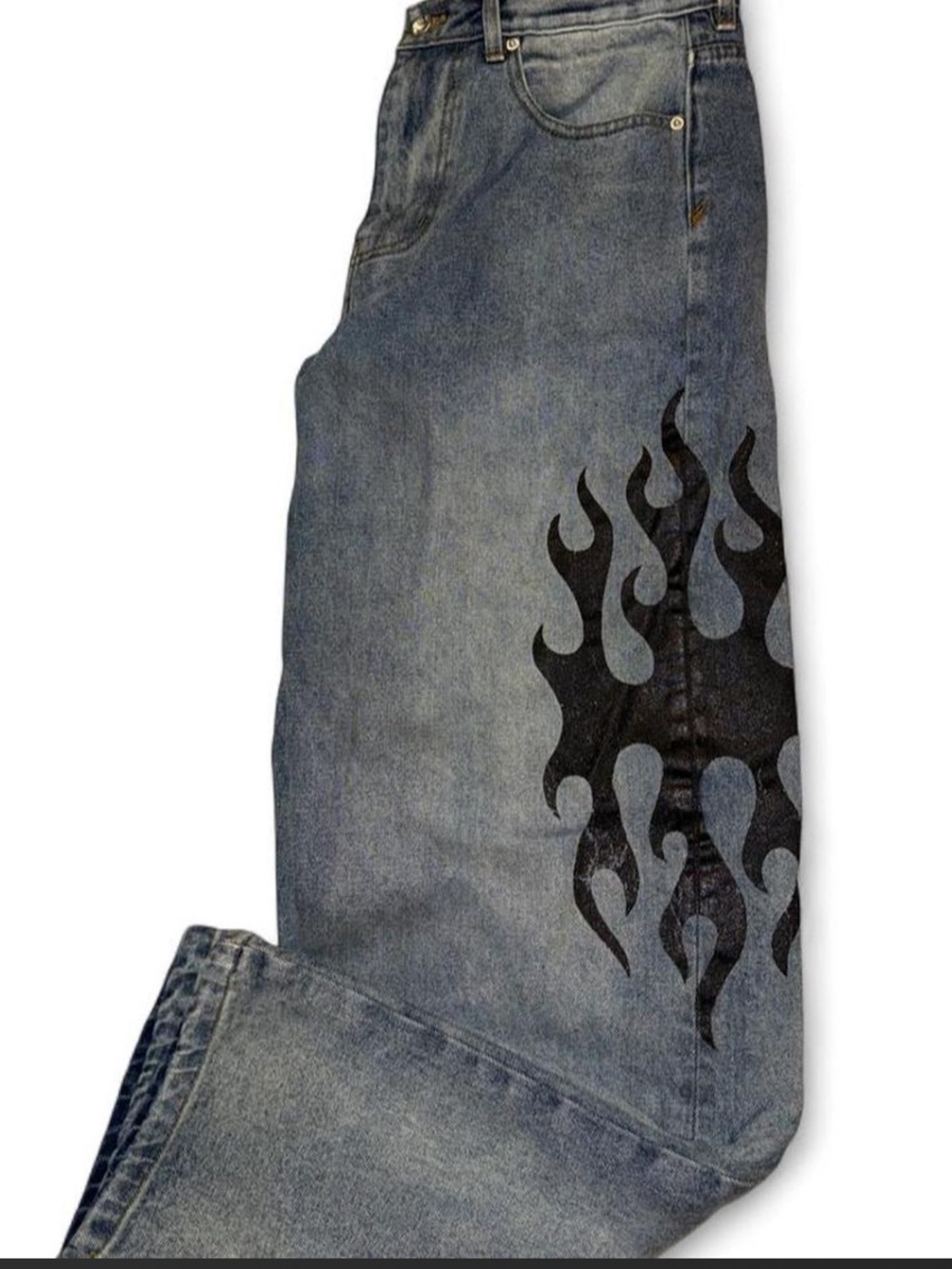 BDG Flame Decal Baggy Denim Jeans